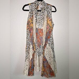 Flew de Lis Sleeveless Patchwork Duster 🌺lace, floral & animal print🌺 small
